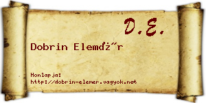 Dobrin Elemér névjegykártya