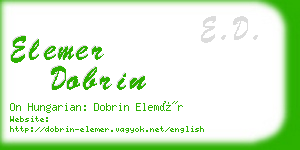 elemer dobrin business card